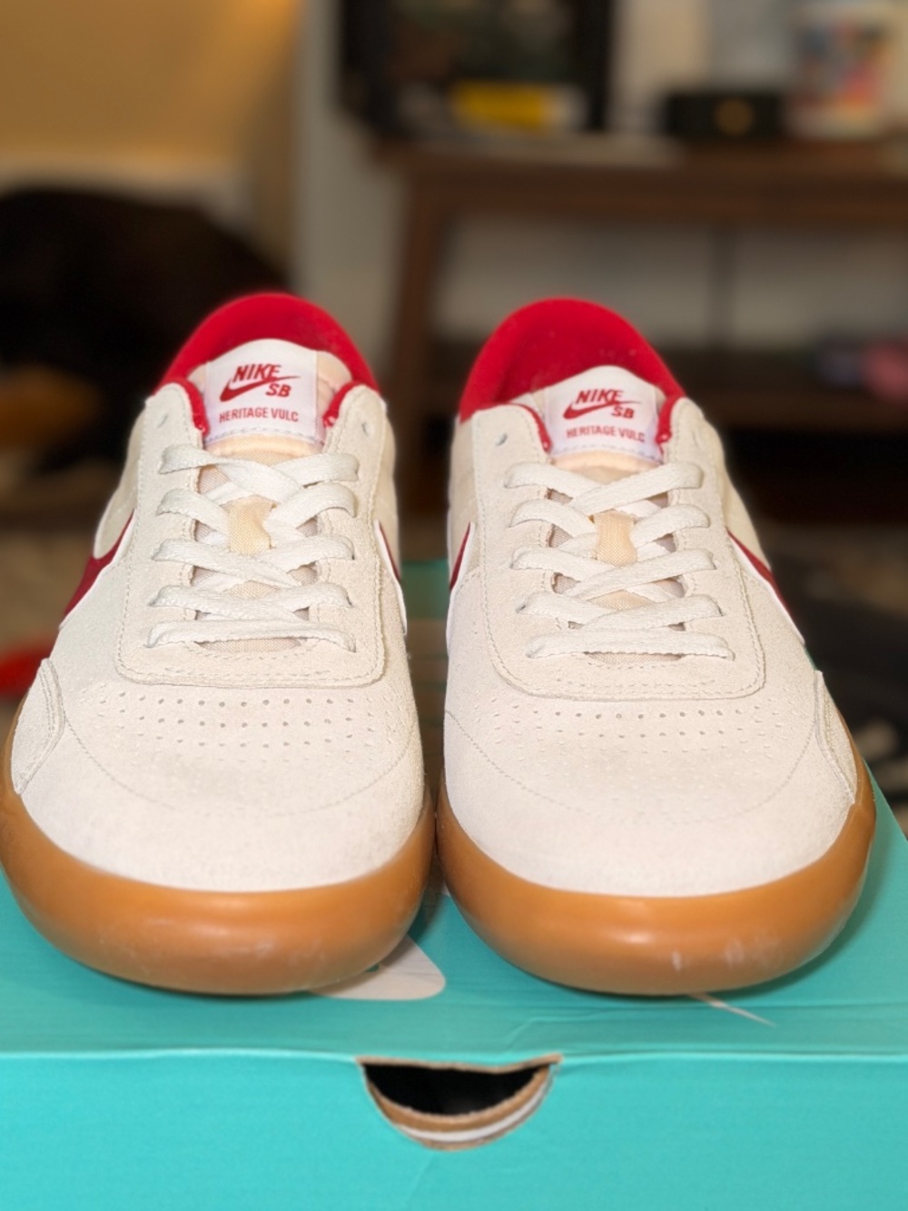 NEW Nike SB Heritage Vulc – Summit White/Cardinal Red – Size 12 NWT🔥 - Picture 4 of 8